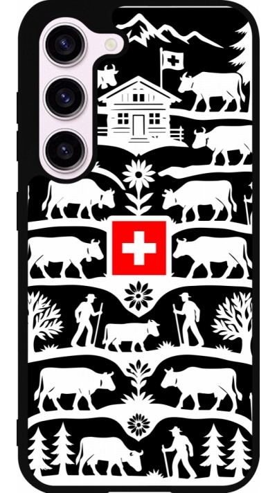Coque Samsung Galaxy S23 FE - Silicone rigide noir Poya Suisse 3 noir