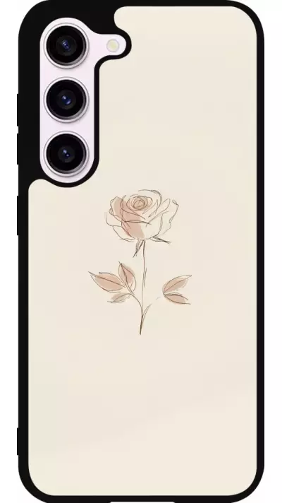 Coque Samsung Galaxy S23 FE - Silicone rigide noir Sable Rose Minimaliste