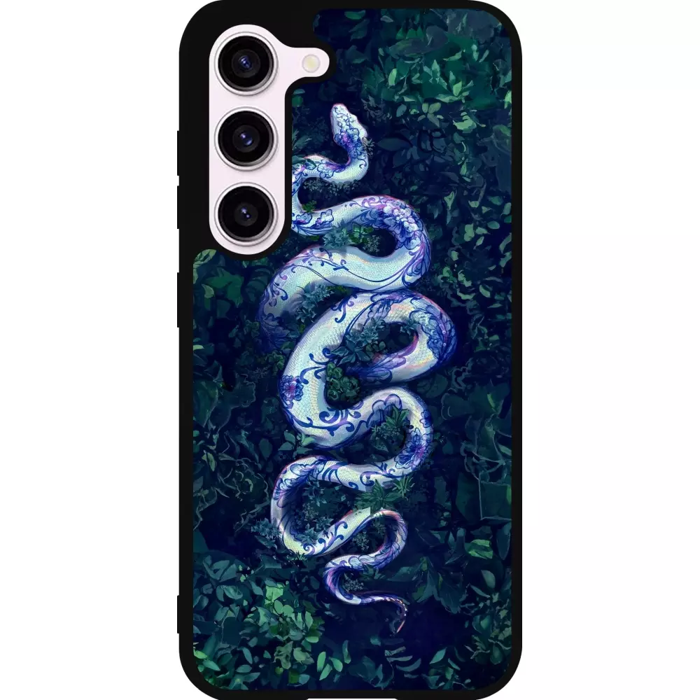 Coque Samsung Galaxy S23 FE - Silicone rigide noir Serpent Blue Anaconda