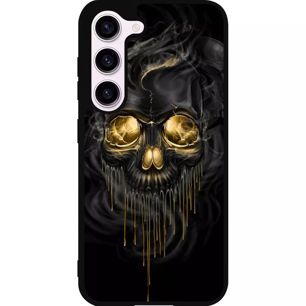 Coque Samsung Galaxy S23 FE - Silicone rigide noir Skull 02
