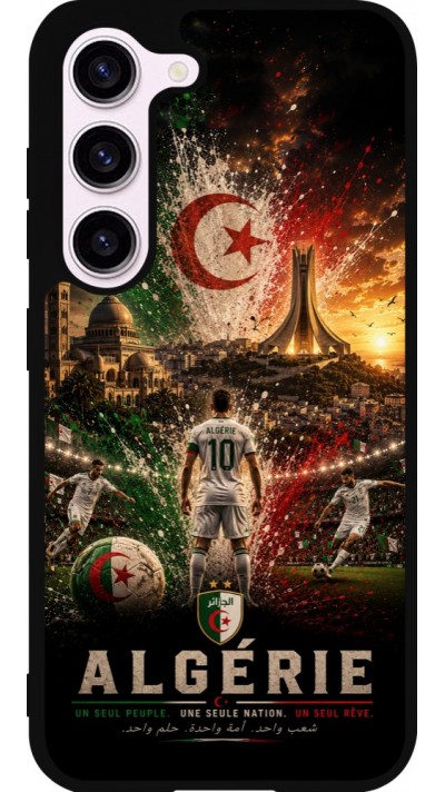 Coque Samsung Galaxy S23 FE - Silicone rigide noir Football Algérie splash 2026