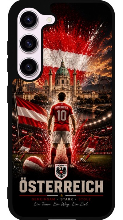 Coque Samsung Galaxy S23 FE - Silicone rigide noir Football Autriche splash 2026