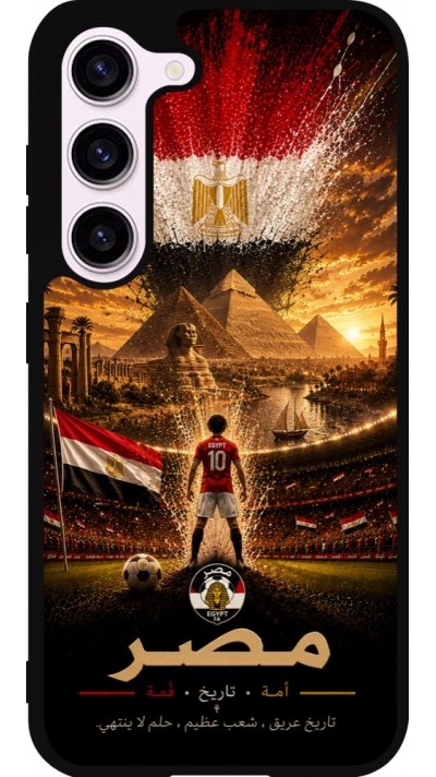 Coque Samsung Galaxy S23 FE - Silicone rigide noir Football Égypte splash 2026