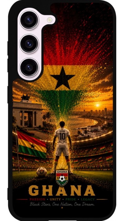 Coque Samsung Galaxy S23 FE - Silicone rigide noir Football Ghana splash 2026