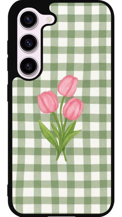 Samsung Galaxy S23 FE Case Hülle - Silikon schwarz Green vichy tulips Spring 2026