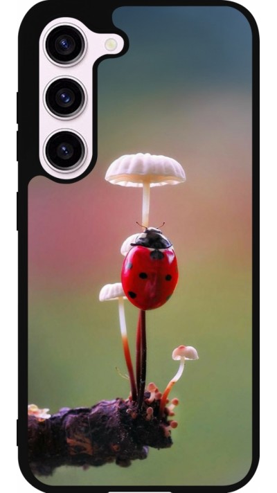 Samsung Galaxy S23 FE Case Hülle - Silikon schwarz Ladybird on a mushroom Spring 2026