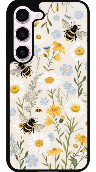 Samsung Galaxy S23 FE Case Hülle - Silikon schwarz Pattern bees Spring 2026