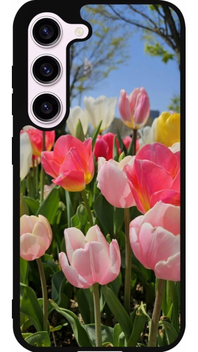 Samsung Galaxy S23 FE Case Hülle - Silikon schwarz Tulips Spring 2026