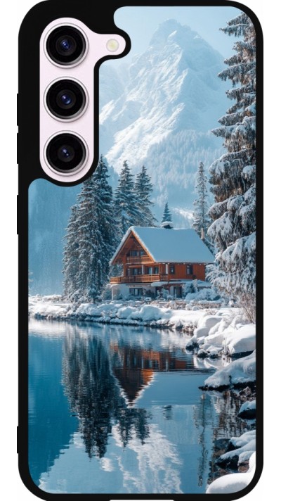 Samsung Galaxy S23 FE Case Hülle - Silikon schwarz Winter 25 Winter house forest day