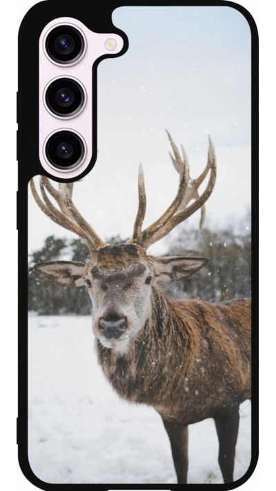Samsung Galaxy S23 FE Case Hülle - Silikon schwarz Winter 25 Winter reindeer