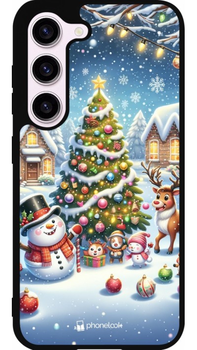 Samsung Galaxy S23 FE Case Hülle - Silikon schwarz Weihnachten 2023 Schneemann und Tannenbaum Samsung Galaxy S23 FE Case Hülle - Silikon schwarz Weihnachten 2023 Schneemann und Tannenbaum