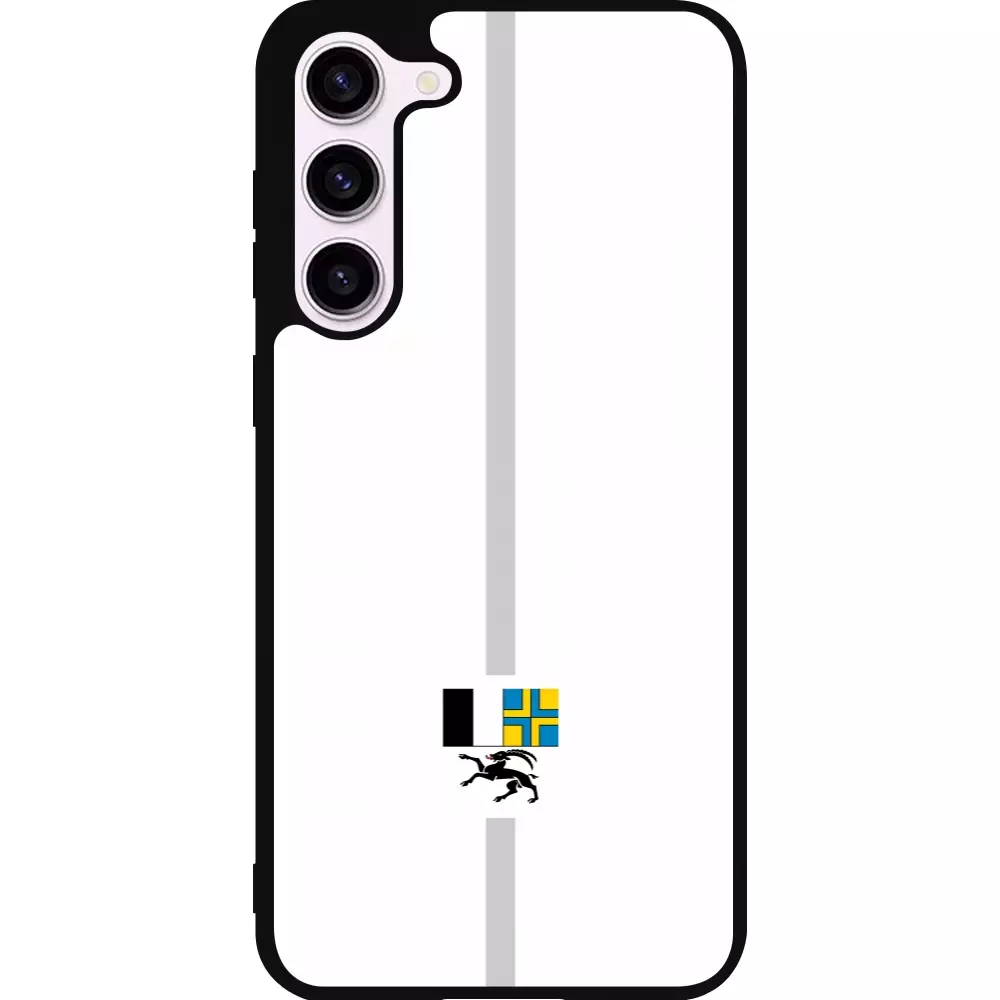 Coque Samsung Galaxy S23+ - Silicone rigide noir Canton GR blanc