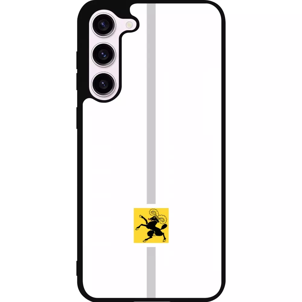 Coque Samsung Galaxy S23+ - Silicone rigide noir Canton SH blanc