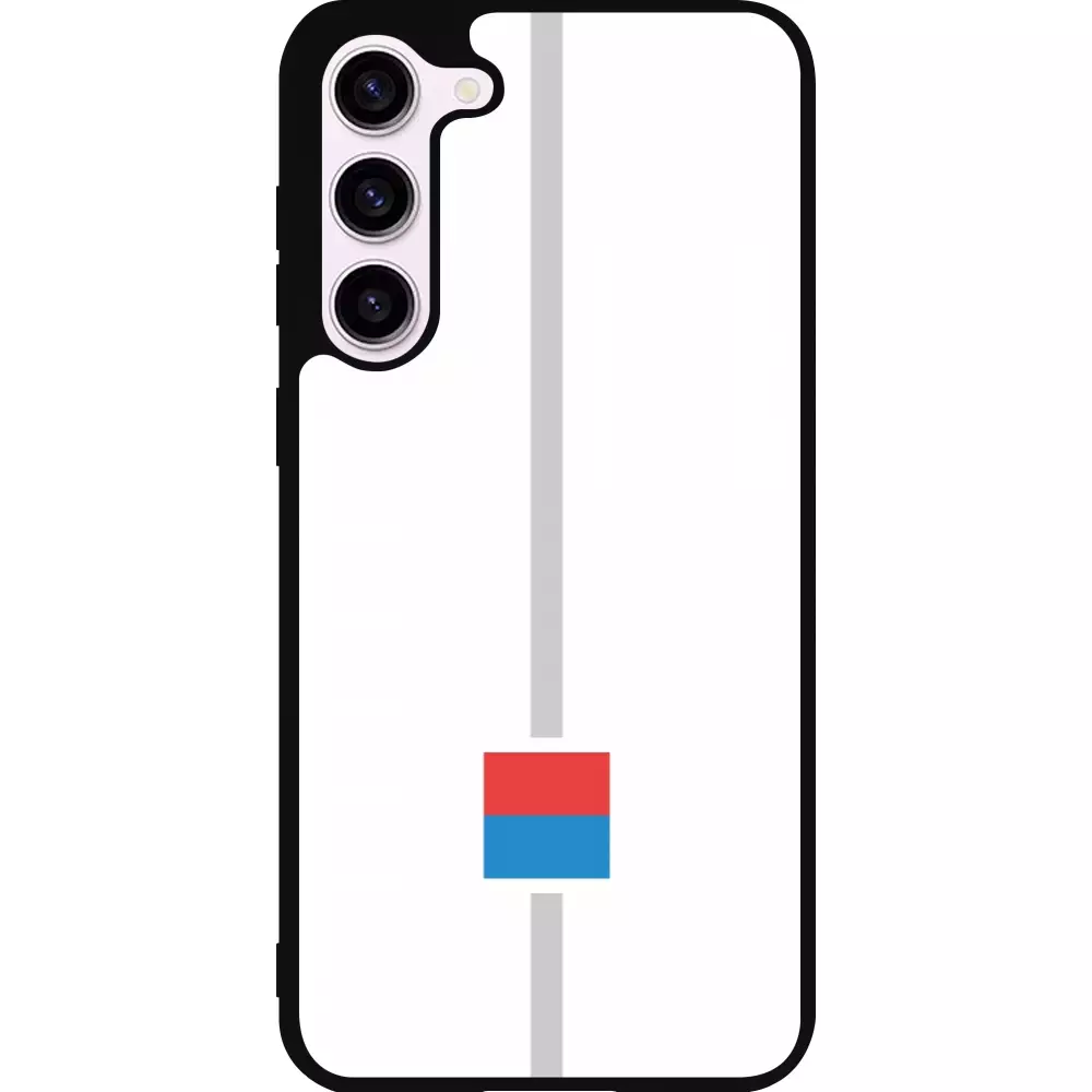 Coque Samsung Galaxy S23+ - Silicone rigide noir Canton TI blanc