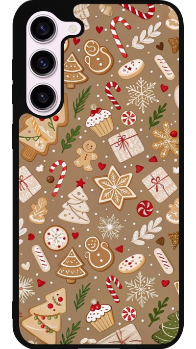 Samsung Galaxy S23+ Case Hülle - Silikon schwarz Christmas 25 Pattern Ginger Cookie