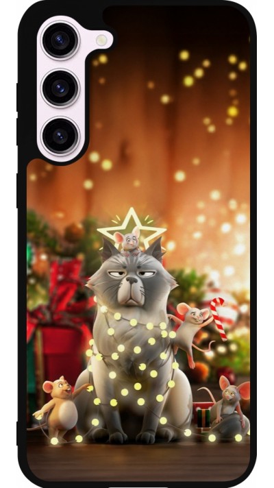 Samsung Galaxy S23+ Case Hülle - Silikon schwarz Christmas 25 Xmas Cat