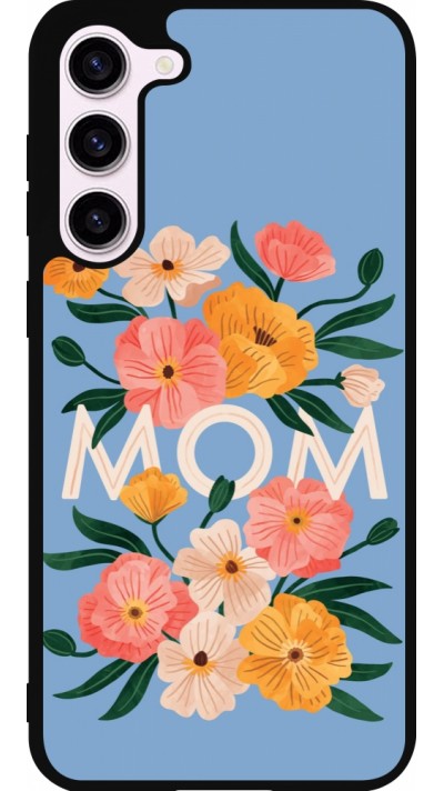 Coque Samsung Galaxy S23+ - Silicone rigide noir Mom 2026 Flowers