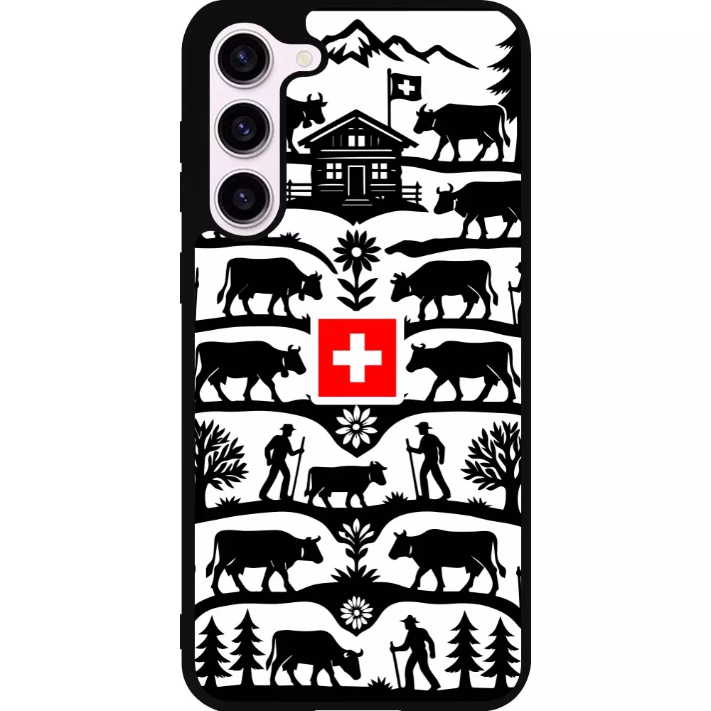 Coque Samsung Galaxy S23+ - Silicone rigide noir Poya Suisse 3