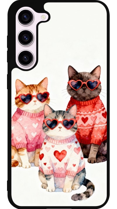 Coque Samsung Galaxy S23+ - Silicone rigide noir Saint Valentines Day 26 Cat Love