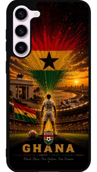 Coque Samsung Galaxy S23+ - Silicone rigide noir Football Ghana splash 2026