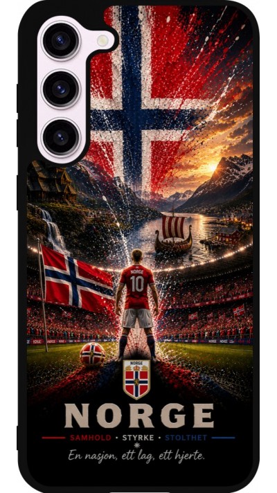 Coque Samsung Galaxy S23+ - Silicone rigide noir Football Norvège splash 2026
