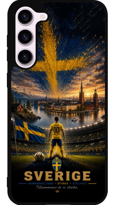 Coque Samsung Galaxy S23+ - Silicone rigide noir Football Suède splash 2026