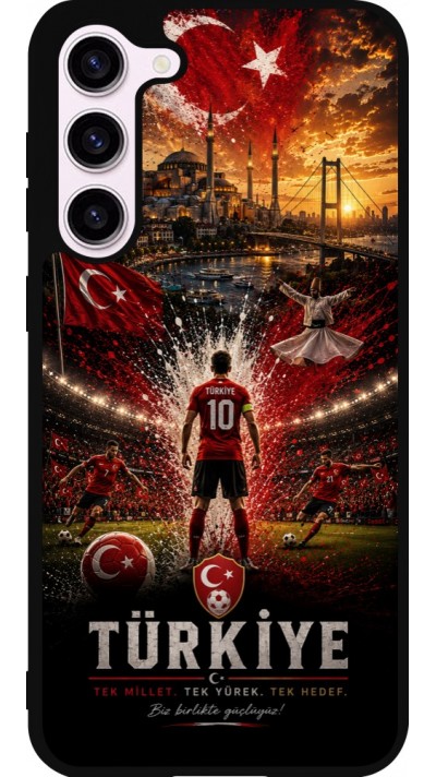 Coque Samsung Galaxy S23+ - Silicone rigide noir Football Turquie splash 2026