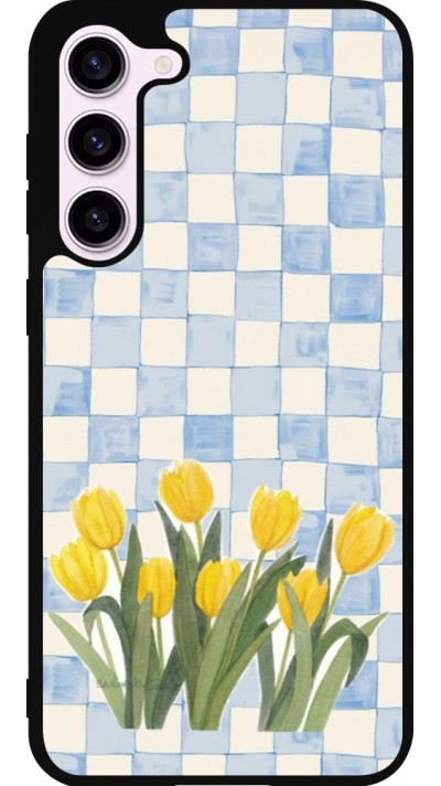Coque Samsung Galaxy S23+ - Silicone rigide noir Blue vichy tulips Spring 2026
