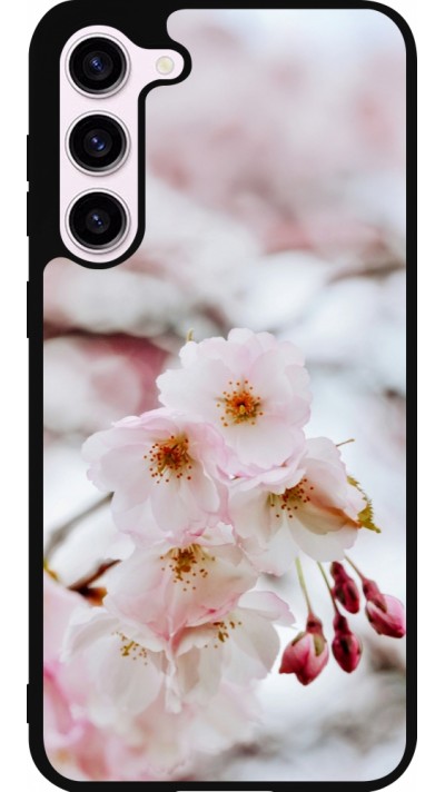 Coque Samsung Galaxy S23+ - Silicone rigide noir Cherry tree Spring 2026