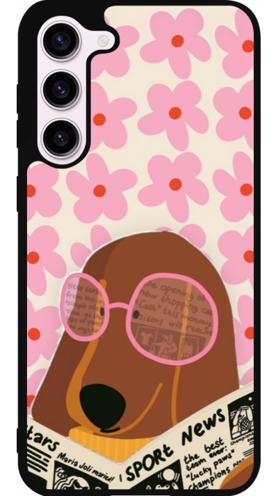 Coque Samsung Galaxy S23+ - Silicone rigide noir Dog with newspaper Spring 2026