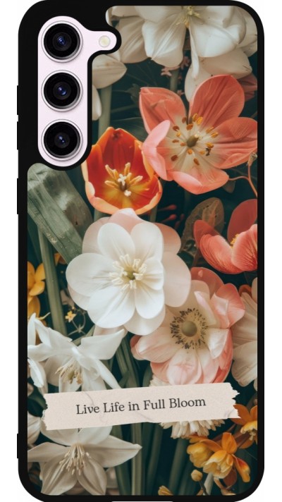 Coque Samsung Galaxy S23+ - Silicone rigide noir Full Bloom Spring 2026