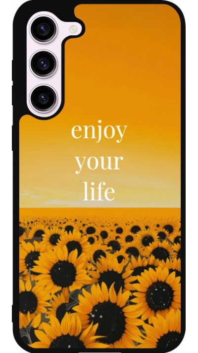 Coque Samsung Galaxy S23+ - Silicone rigide noir Summer 2026 Enjoy your life