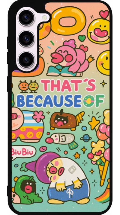 Coque Samsung Galaxy S23+ - Silicone rigide noir Thats beacause of