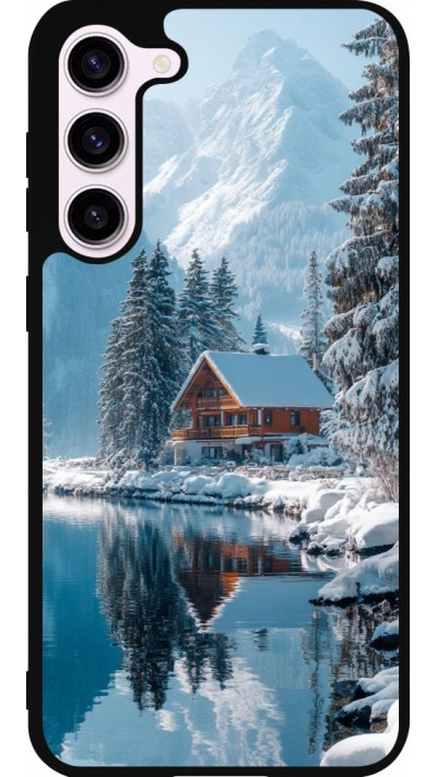 Samsung Galaxy S23+ Case Hülle - Silikon schwarz Winter 25 Winter house forest day