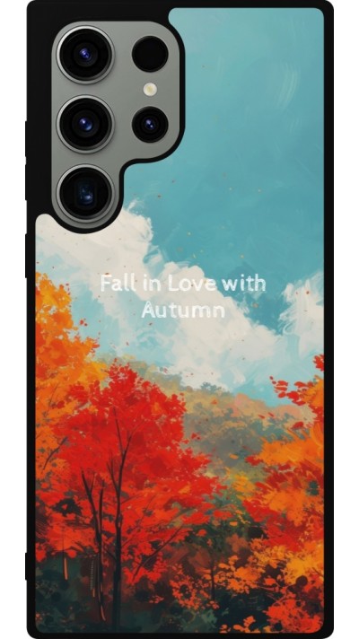 Coque Samsung Galaxy S23 Ultra - Silicone rigide noir Autumn 25 Fall in love