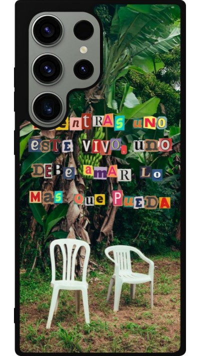 Samsung Galaxy S23 Ultra Case Hülle - Silikon schwarz Chairs DTMF