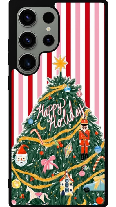 Samsung Galaxy S23 Ultra Case Hülle - Silikon schwarz Christmas 25 Happy Holiday