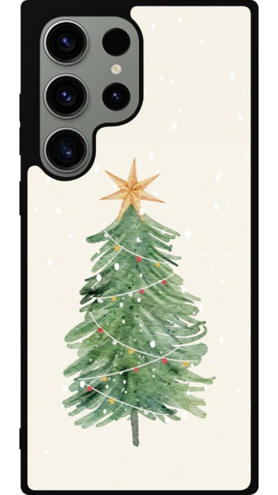 Samsung Galaxy S23 Ultra Case Hülle - Silikon schwarz Christmas 25 Sketch Tree