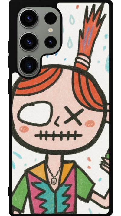 Coque Samsung Galaxy S23 Ultra - Silicone rigide noir Little Girl Sketch