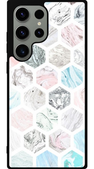 Coque Samsung Galaxy S23 Ultra - Silicone rigide noir Marble Everything