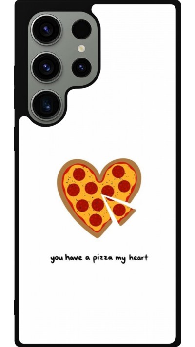 Coque Samsung Galaxy S23 Ultra - Silicone rigide noir Saint Valentines Day 26 You have my pizza heart