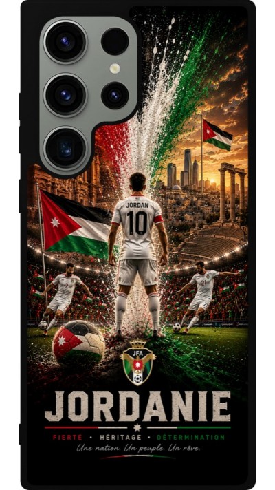 Coque Samsung Galaxy S23 Ultra - Silicone rigide noir Football Jordanie splash 2026