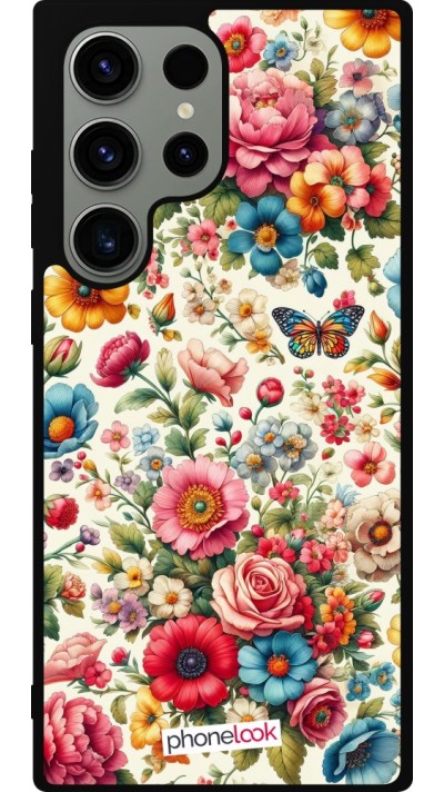 Samsung Galaxy S23 Ultra Case Hülle - Silikon schwarz Spring 25 fruehling bluetend
