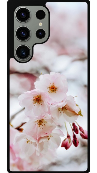Samsung Galaxy S23 Ultra Case Hülle - Silikon schwarz Cherry tree Spring 2026