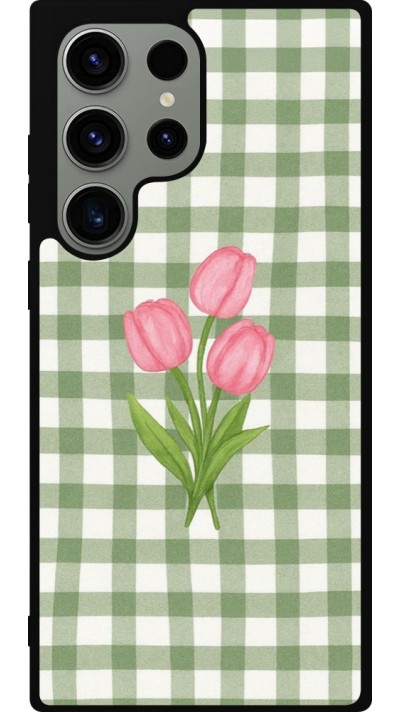 Samsung Galaxy S23 Ultra Case Hülle - Silikon schwarz Green vichy tulips Spring 2026