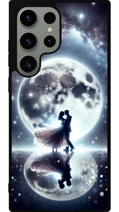 Samsung Galaxy S23 Ultra Case Hülle - Silikon schwarz Valentin 2024 Liebe unter dem Mond