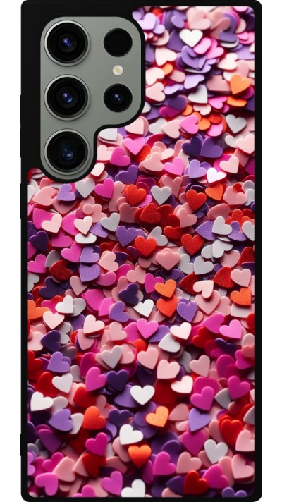 Samsung Galaxy S23 Ultra Case Hülle - Silikon schwarz Valentin 2025 Konfetti