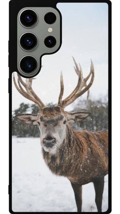 Samsung Galaxy S23 Ultra Case Hülle - Silikon schwarz Winter 25 Winter reindeer