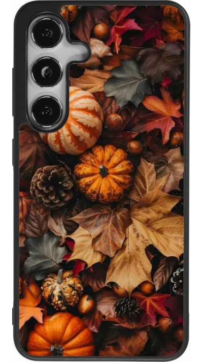 Coque Samsung Galaxy S24 - Silicone rigide noir Autumn 25 Pumpkin