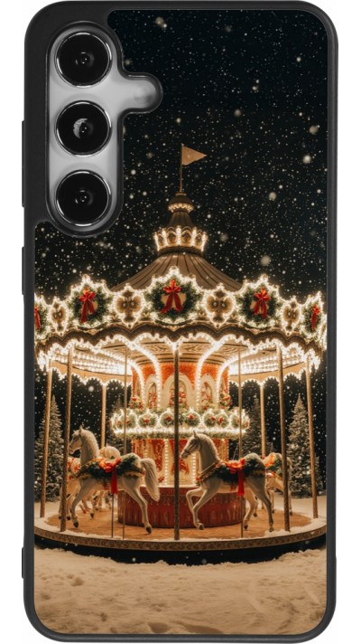 Samsung Galaxy S24 Case Hülle - Silikon schwarz Christmas 25 Carousel
